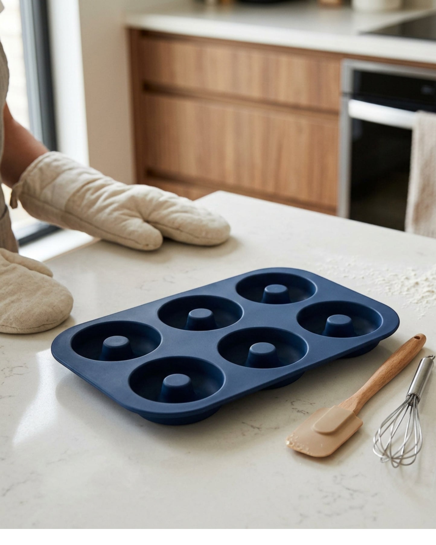 Kovl Silicone Donut Baking Mold Navy 6 Cavity