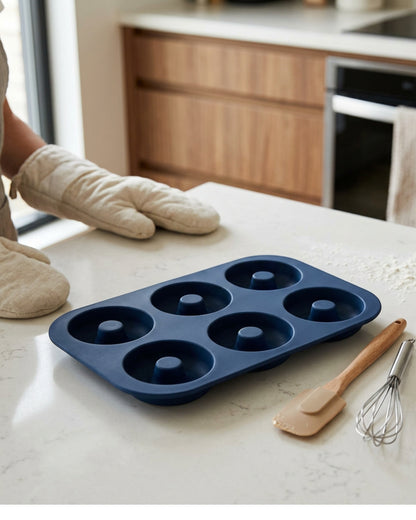 Kovl Silicone Donut Baking Mold Navy 6 Cavity