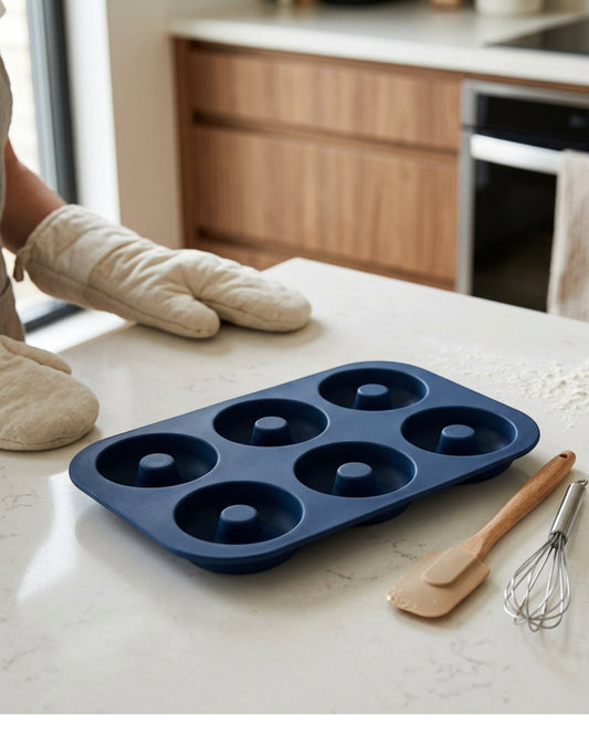 Kovl Silicone Donut Baking Mold Navy 6 Cavity