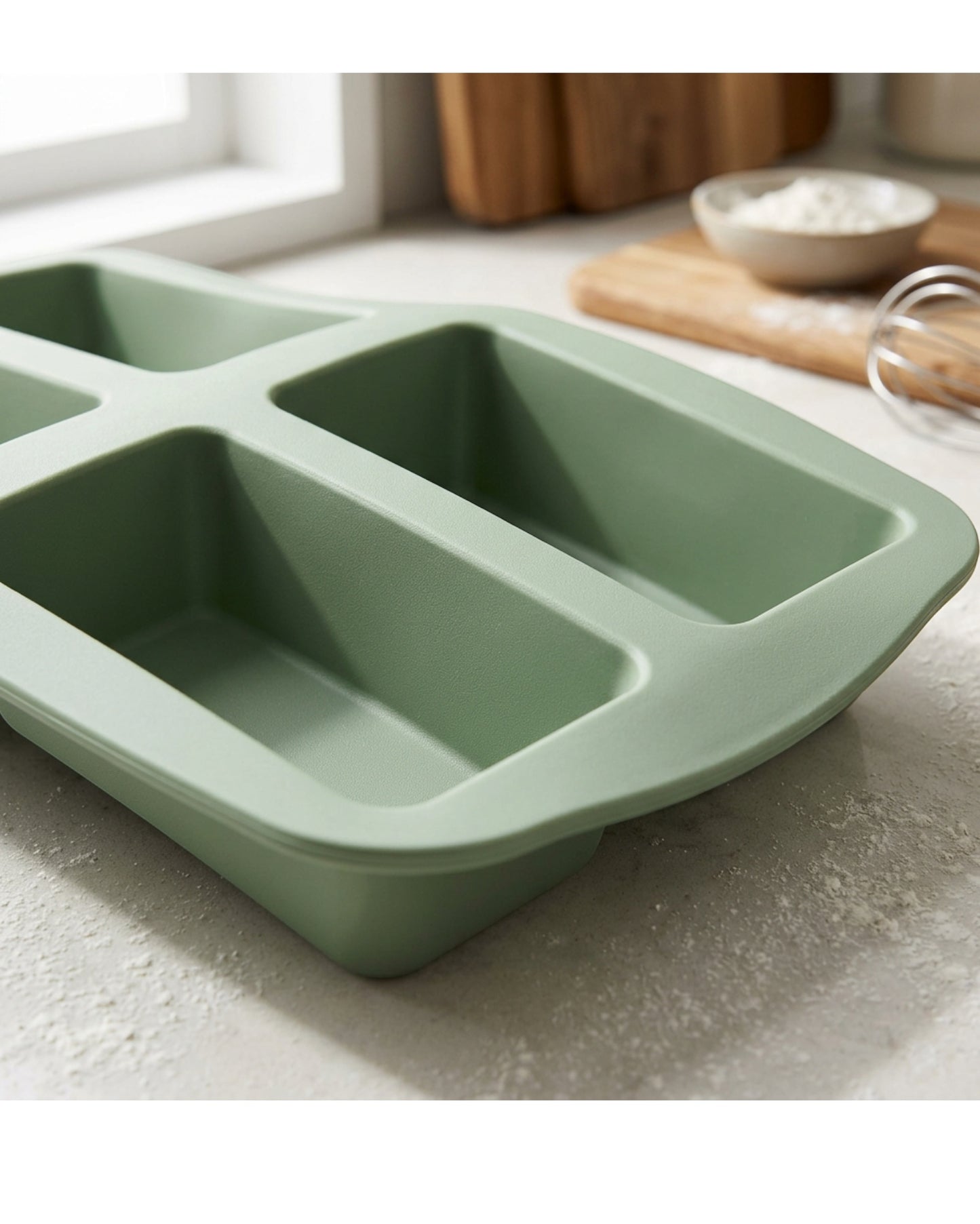 Kovl Silicone Mini Loaf Baking Mold Sage 8 Cavity