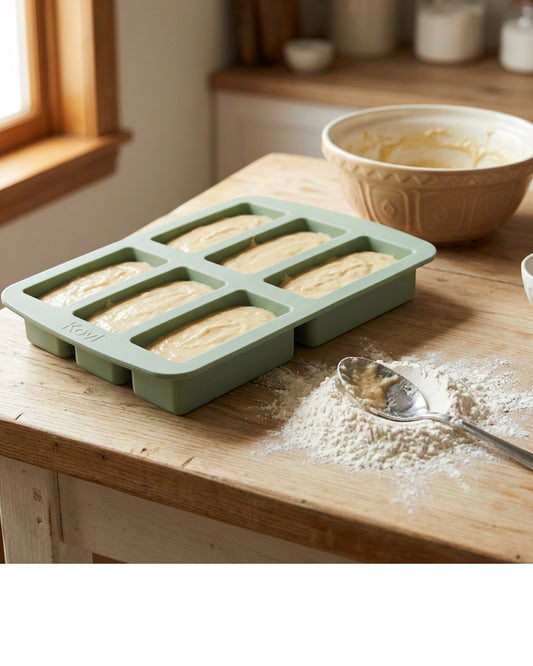Kovl Silicone Mini Loaf Baking Mold Sage 8 Cavity