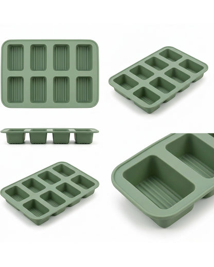 Kovl Silicone Mini Loaf Baking Mold Sage 8 Cavity