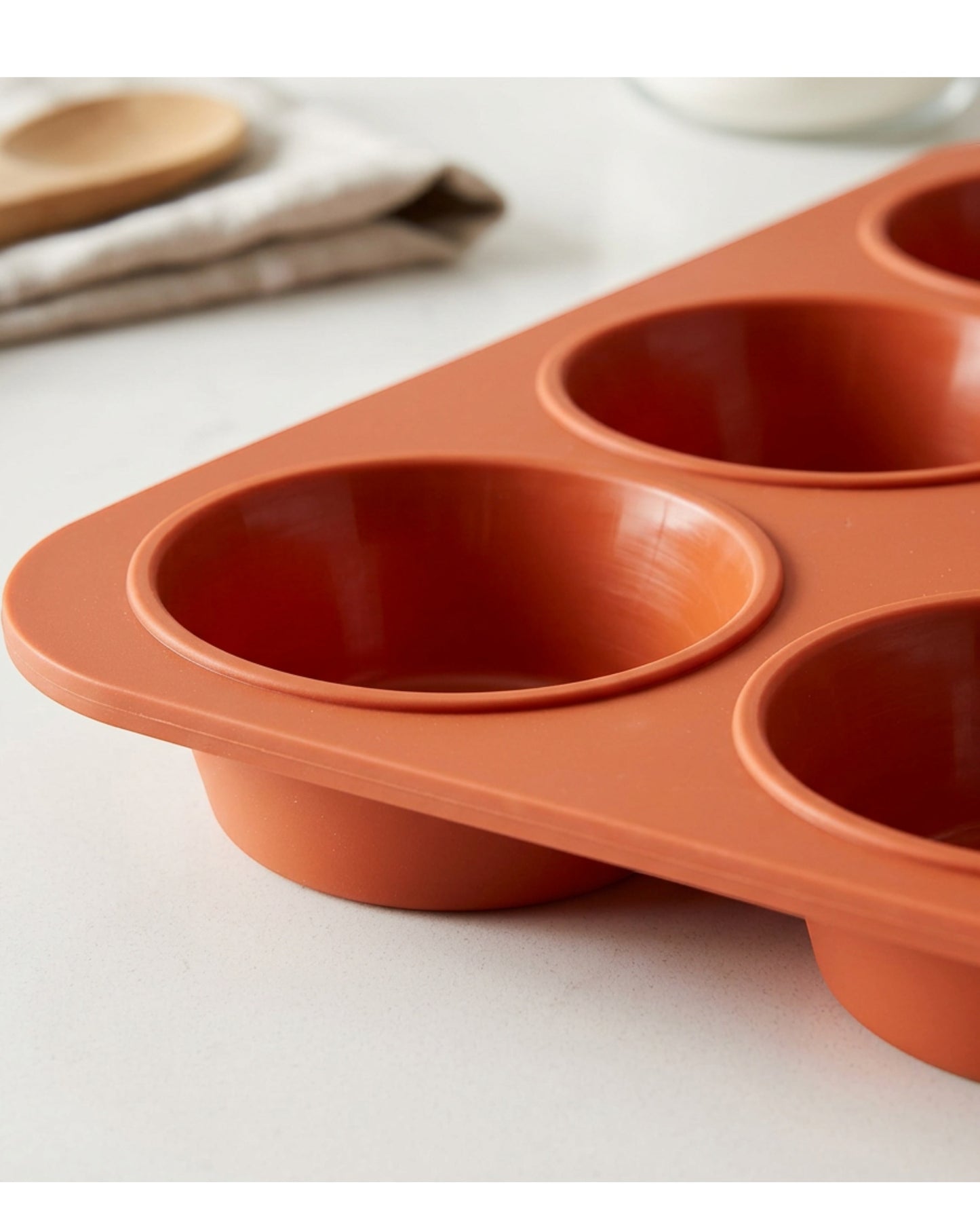 Kovl Silicone Muffin Baking Mold Terracotta 12 Cavity