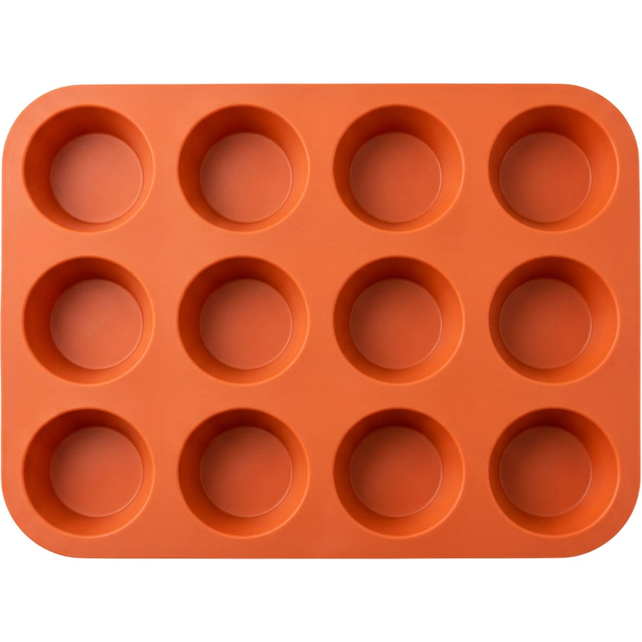 Kovl Silicone Muffin Baking Mold Terracotta 12 Cavity